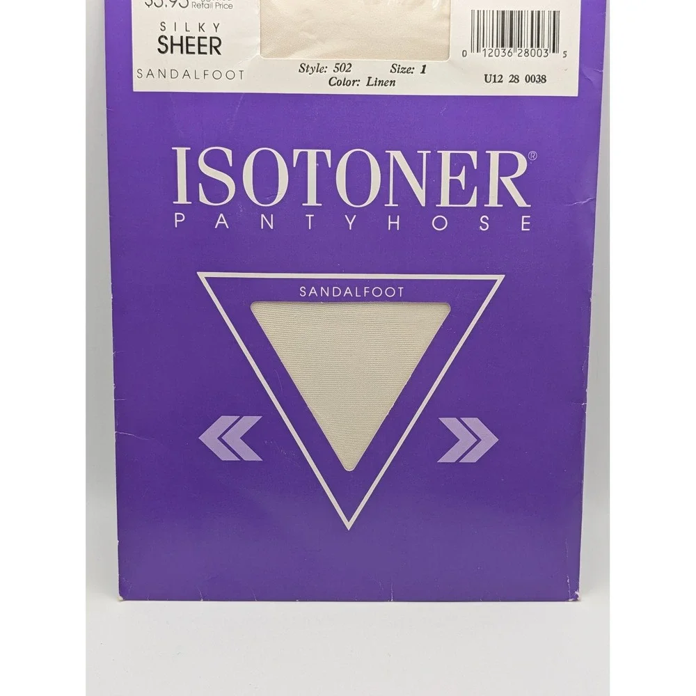 VTG 1988 Isotoner Silky Sheer Sandalfoot Pantyhose Linen Size 1 Style 502 NOS